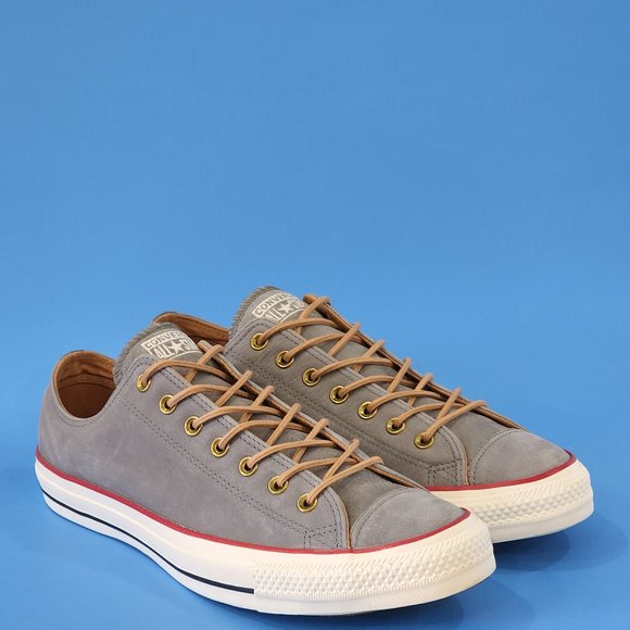 Converse CTAS Low Ox Earthy Buck Mason Gray Leather Sneakers 162117C NWT